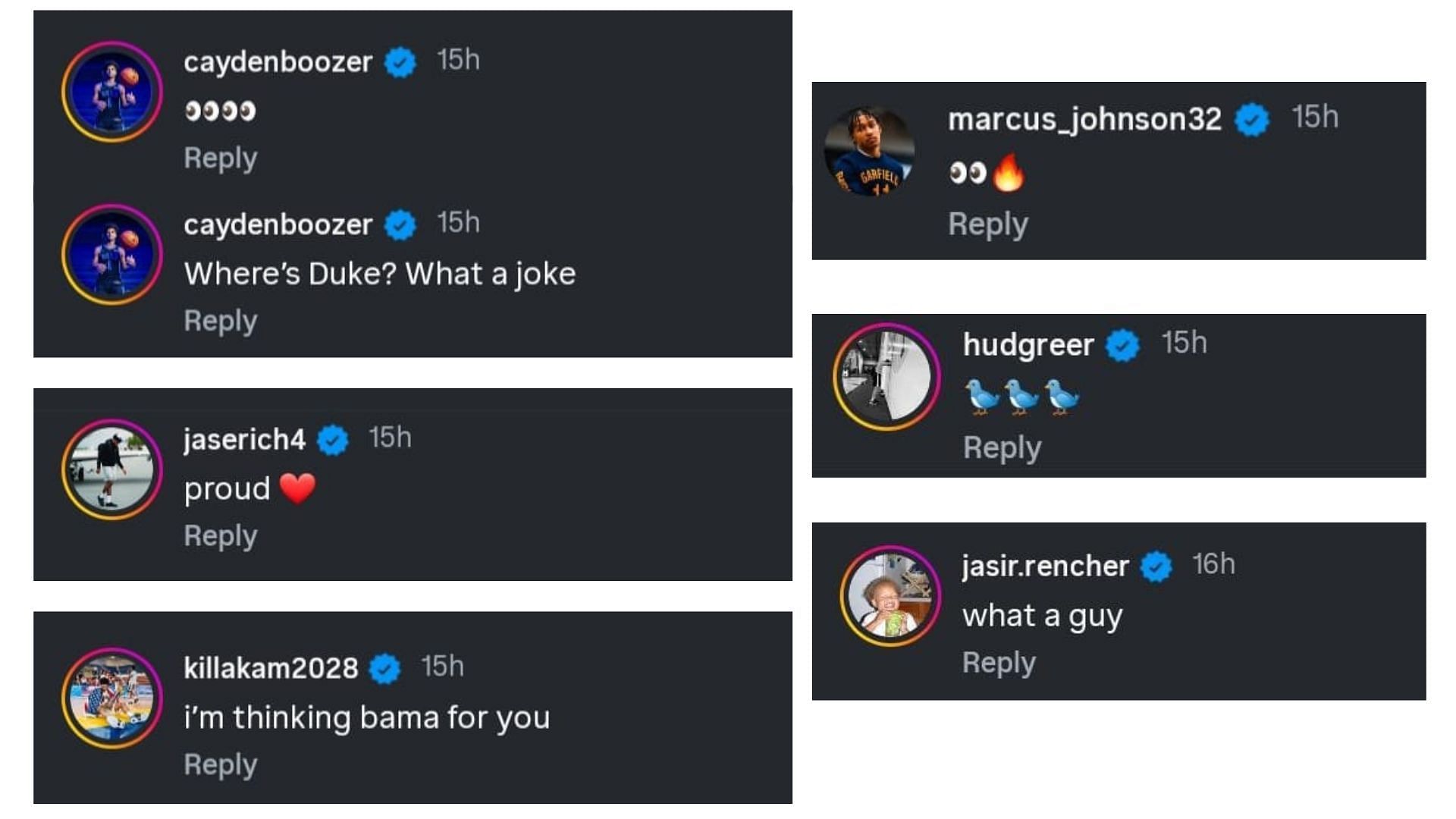 Comments on the post about Jaxon Richardson's shortlisted ten schools